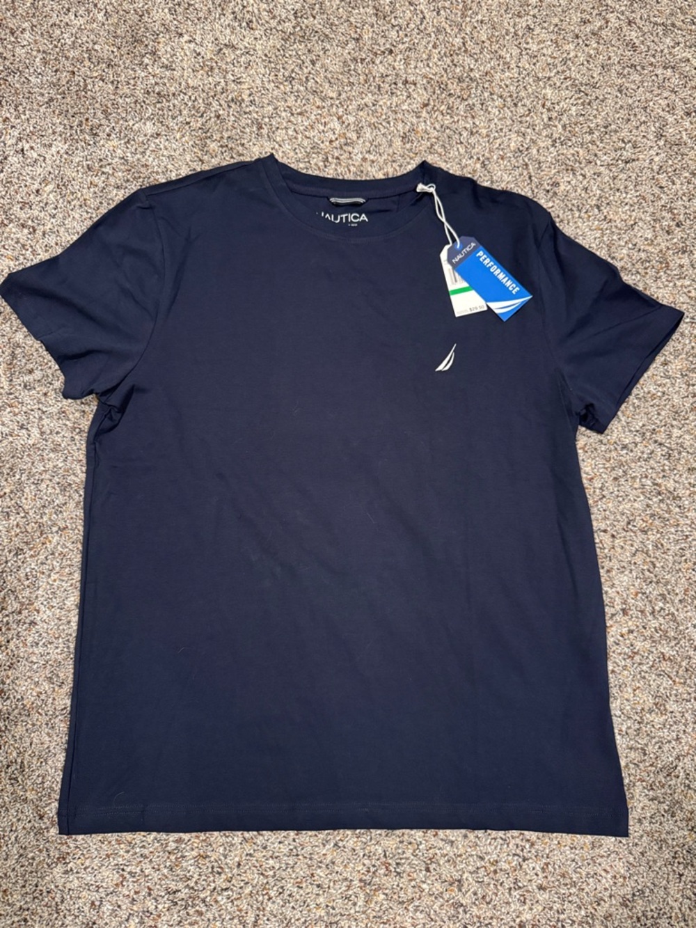 Nautica Men's Navy Short Sleeve Crew Tee with Sail Logo